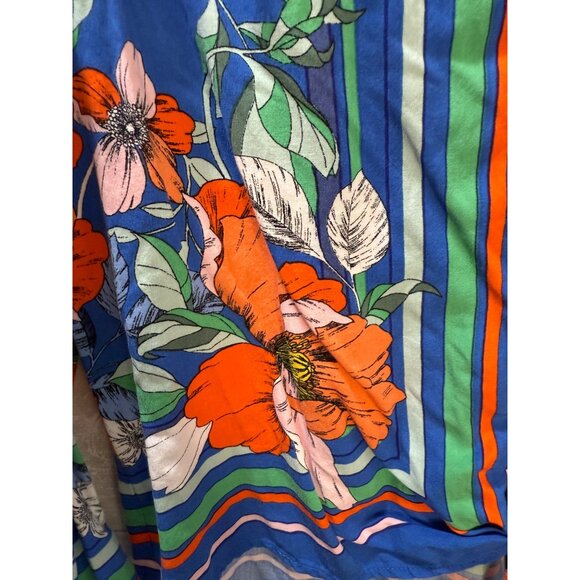 Maeve By Anthropologie Floral Stripe Tie-Front Blouse Womens Size S 100% Rayon V - Picture 3 of 8